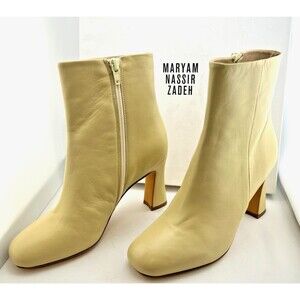 NIB Maryam Nassir Zadeh Venus Boots Leather Women's EU 36 Fawn Kick Heel ITALY
